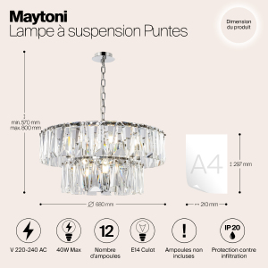 Подвесная люстра Maytoni Puntes MOD043PL-12CH