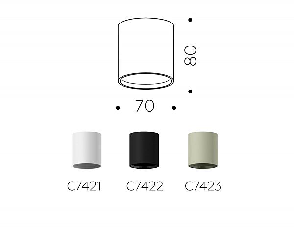 Корпус светильника накладной для насадок D70mm Ambrella Diy Spot C7423