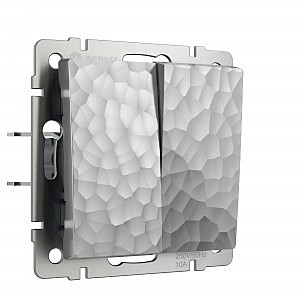 Выключатель Werkel Hammer W1220006/ Выключатель двухклавишный (серебряный)