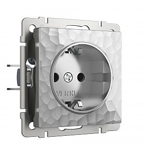 Розетка Werkel Hammer W1271106/ Розетка с заземлением и шторками (серебряный)
