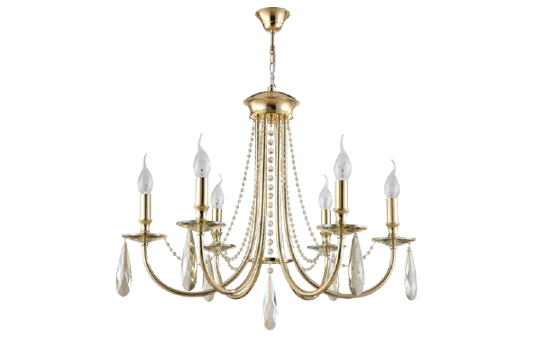 Подвесная люстра Crystal Lux Victoria VICTORIA SP6 GOLD/AMBER