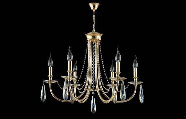 Подвесная люстра Crystal Lux Victoria VICTORIA SP6 GOLD/AMBER