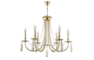 Подвесная люстра Crystal Lux Victoria VICTORIA SP6 GOLD/AMBER