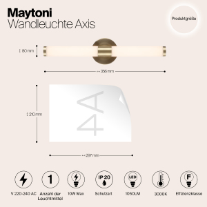 Настенный светильник Maytoni Axis MOD106WL-L10G3K