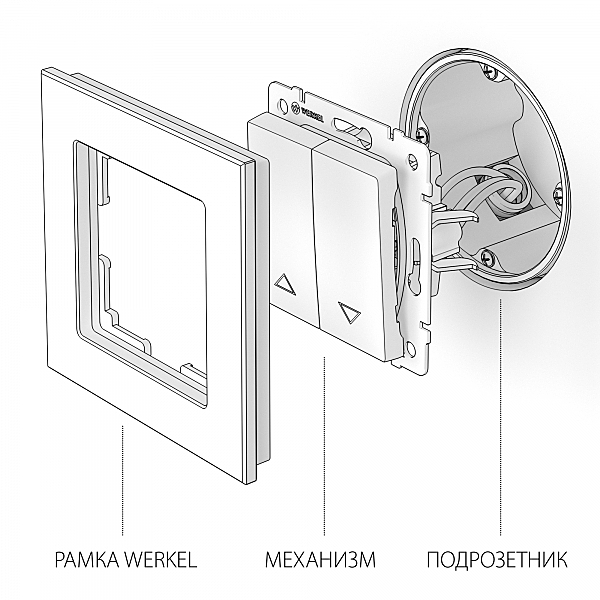 Выключатель Werkel W1124508/ Выключатель жалюзи (черный)