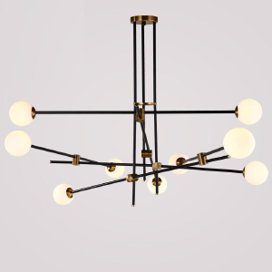 Потолочная люстра Delight Collection Bistro Globe 9389P/9 black/gold