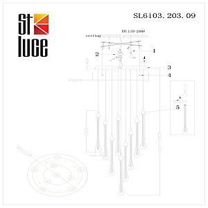 Люстра каскадная ST Luce Faenza SL6103.203.09