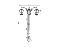 Столб фонарный уличный Maytoni Albion O413FL-03GB