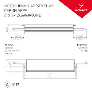 Драйвера для LED ленты Arlight 020007