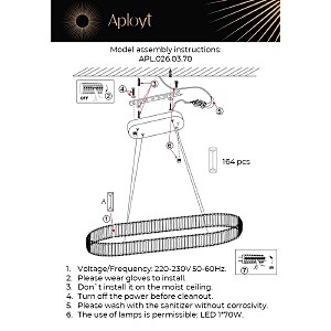 Подвесная люстра Aployt Nicoletta APL.026.03.70