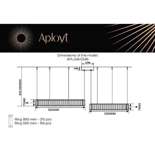 Подвесная люстра Aployt Nicoletta APL.026.03.85