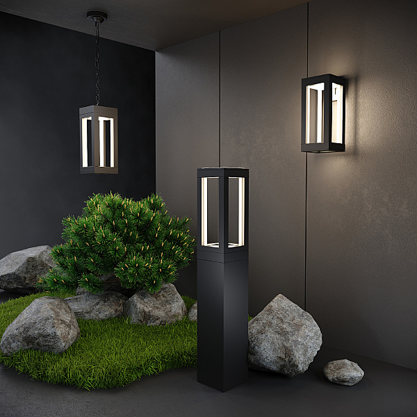 Уличный наземный светильник Elektrostandard Frame 1529 TECHNO LED Frame чёрный