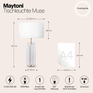 Настольная лампа Maytoni Muse MOD304TL-01G