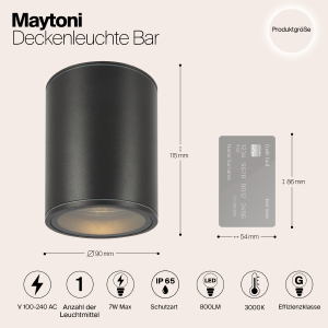 Уличный потолочный светильник Maytoni Bar O306CL-L7GF