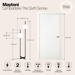 Торшер Maytoni The Sixth Sence Z020FL-L12BK