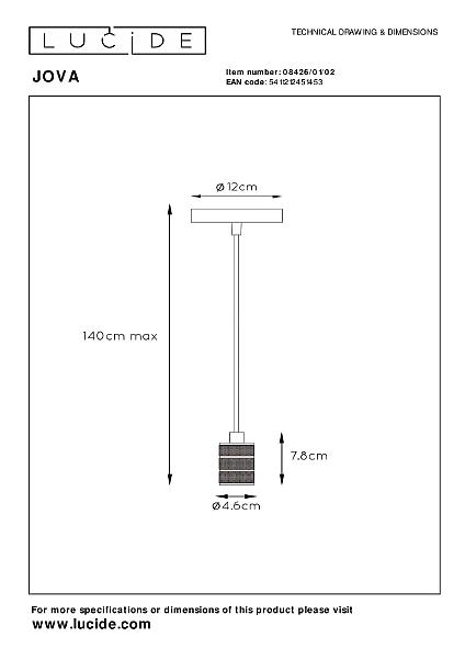 Светильник подвесной Lucide Jova 08426/01/02