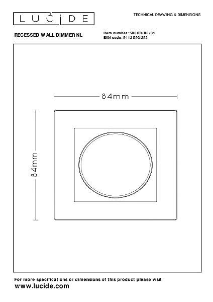 Диммер Lucide Recessed Wall Dimmer Nl 50000/00/31