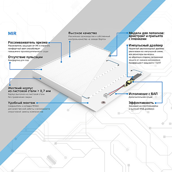 Встраиваемый светильник Gauss MiR G1-R3-00010-31G03-2003550