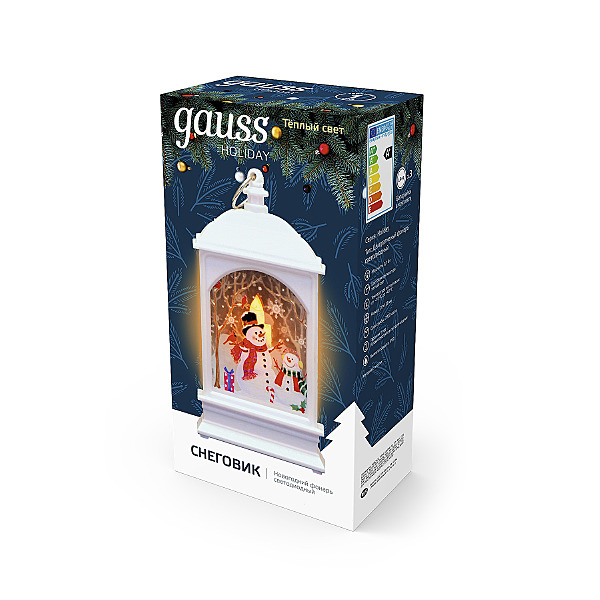 Фонарь новогодний светодиодный Снеговик Gauss HL HL030