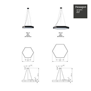 Светильник подвесной ЭРА Hexagon SPO-122-W-40K-066