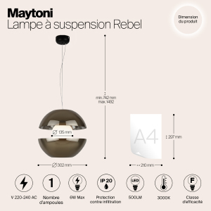 Светильник подвесной Maytoni Rebel MOD322PL-L6G3K