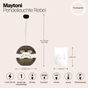 Светильник подвесной Maytoni Rebel MOD322PL-L6G3K