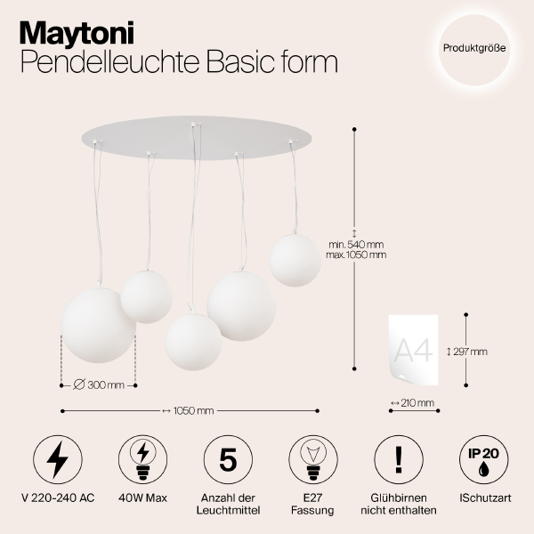 Светильник подвесной Maytoni Basic form MOD321PL-05W1