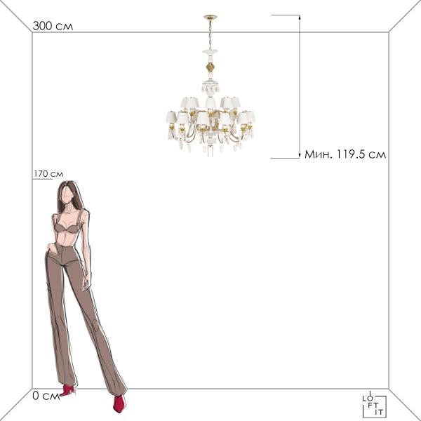 Подвесная люстра Loft It Grace 10203/12+8 White