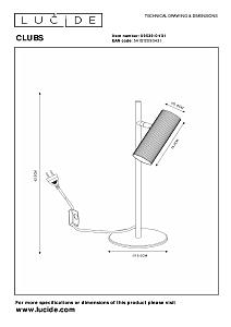 Настольная лампа Lucide Clubs 09539/01/31