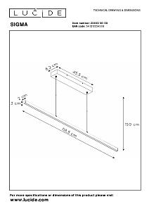 Светильник подвесной Lucide Sigma 23463/30/30