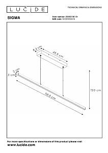 Светильник подвесной Lucide Sigma 23463/30/31