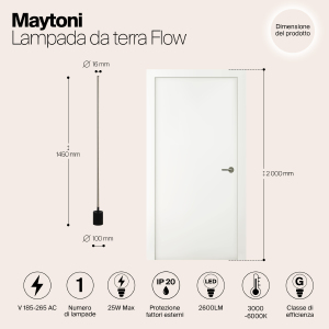 Торшер Maytoni Flow MOD147FL-L20BK1