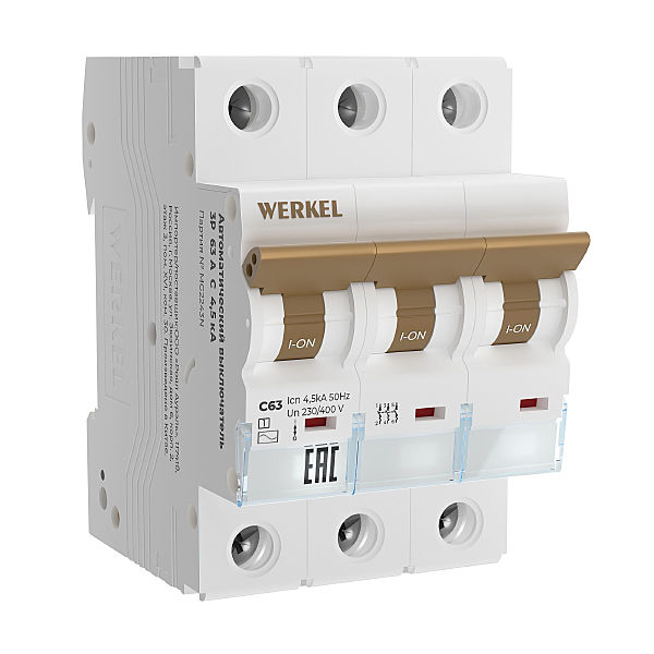 Автоматический выключатель Werkel W903P634 / Автоматический выключатель 3P 63 A C 4,5 кА