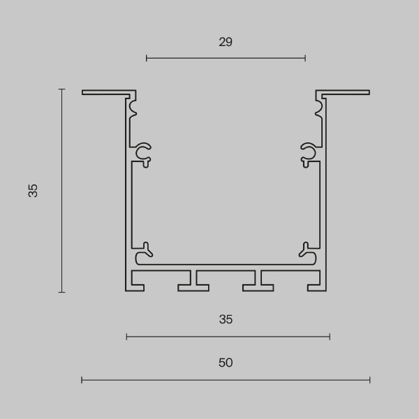 Алюминиевый профиль встраиваемый 50x35 Maytoni Алюминиевый профиль ALM-5035-S-2M