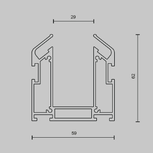 Профиль для шинопровода в натяжной потолок Maytoni Accessories for tracks Exility TRA034MP-212S