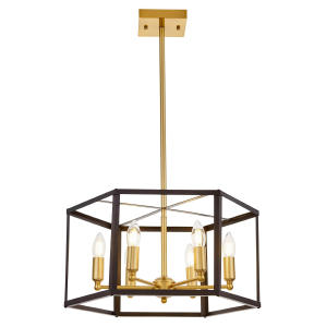Люстра на штанге Lumina Deco Lorton LDP 1142-6 BK+MD