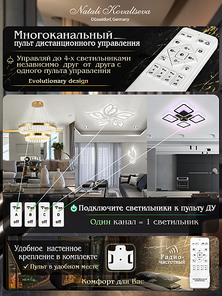 Потолочная люстра Natali Kovaltseva Mujus LED LAMPS 81191