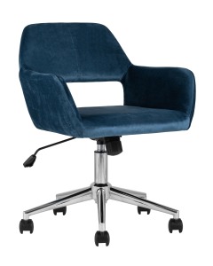 Офисные кресла Stool Group ROSS ROSS CHROME VELVET DARK BLUE