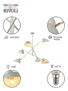 Люстра на штанге Rivoli Hattie 4102-306