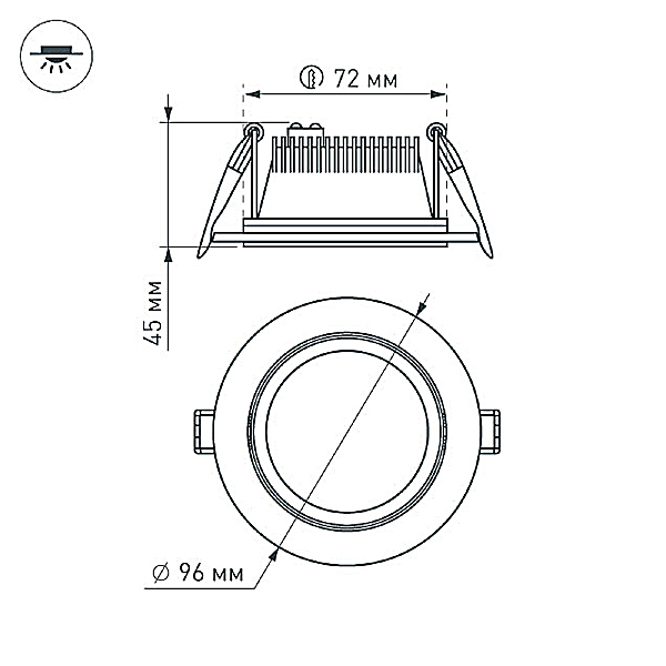 Встраиваемый светильник Arlight Lt Glass 014928