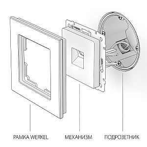 Розетка Werkel W1182013/ Телефонная розетка RJ-11 (перламутровый рифленый)