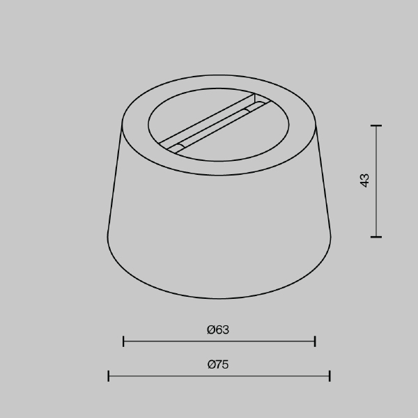 Чаша накладная Parity для двойного вывода ленты Maytoni Pendant system Parity TRA130CRDuo-B