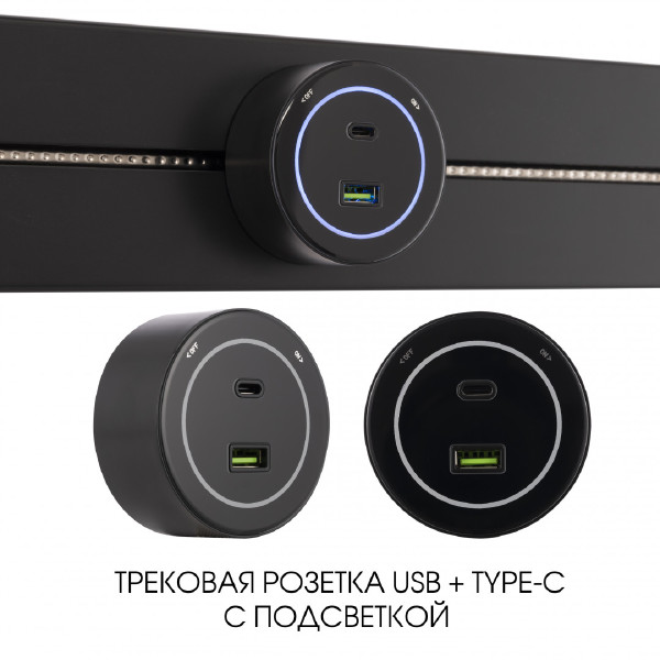 Трековая розетка Arte Milano Am-track-sockets-39 399732TS/USB-Type-C Black