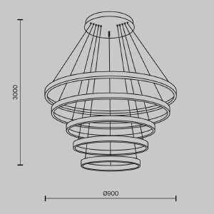 Подвесная люстра Maytoni Rim MOD058PL-L200BK