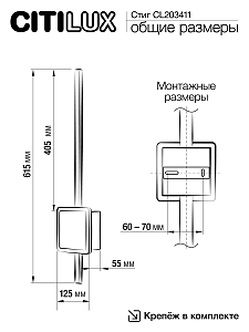 Настенный светильник Citilux Стиг CL203411