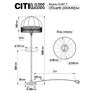 Торшер Citilux Базель CL407925T