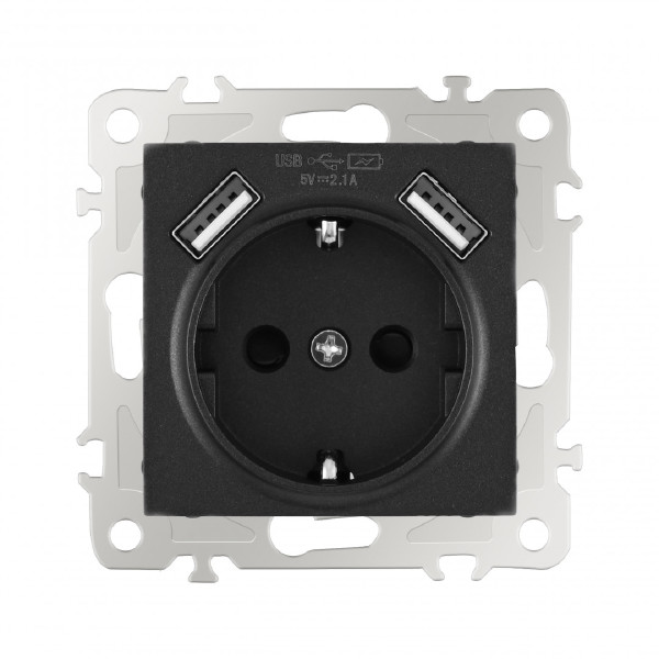 Розетка Arte Milano Am-206 206.47-1.black