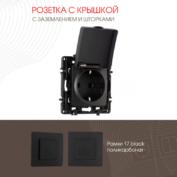 Розетка Arte Milano Am-217 217.41-1.black