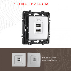 Розетка Arte Milano Am-217 217.46-1.silver