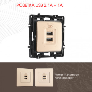 Розетка Arte Milano Am-217 217.46-1.shampan
